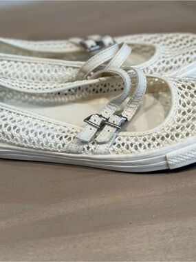 Converse Women’s White Crochet Mary Jane Flats